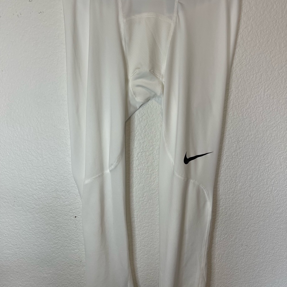 Nike Pro Men’s White Dri-FIT 3/4 Leggings | Athletic Training | Medium
